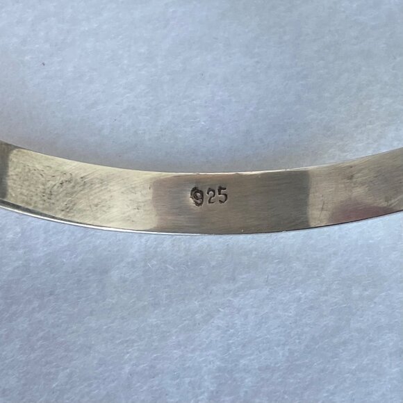 Sterling Silver 925 Polished Round Hinged Stacking Bangle Bracelet 7.25" - Picture 8 of 16